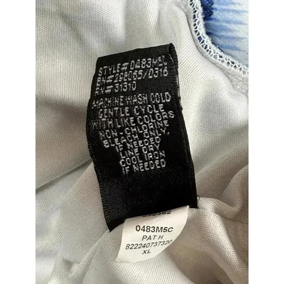 AB Studio Women's XL Blue Chevron Sleeveless Tank Top - Picture 7 of 7